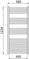 Radiateur sèche-serviettes eau chaude FAST étroit 499W  - DELTACALOR