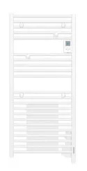Radiateur sèche-serviettes électrique avec soufflerie Doris étroit blanc brillant 1300W - ATLANTIC