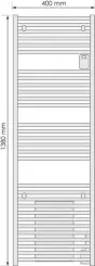 Radiateur sèche-serviettes électrique avec soufflerie Doris étroit blanc brillant 1500W - ATLANTIC