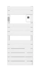 Radiateur sèche-serviettes électrique avec soufflerie Adelis étroit blanc mat 1500W - ATLANTIC