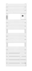 Radiateur sèche-serviettes électrique avec soufflerie Adelis étroit blanc mat 1750W - ATLANTIC