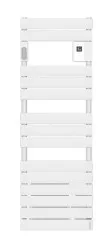 Radiateur sèche-serviettes électrique avec soufflerie Adelis étroit blanc brillant 1750W - ATLANTIC