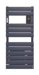 Radiateur sèche-serviettes électrique avec soufflerie Adelis étroit 1500W bleu profond - ATLANTIC