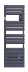 Radiateur sèche-serviettes électrique avec soufflerie Adelis étroit 1750W bleu profond - ATLANTIC