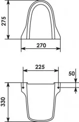 Semi-colonne à suspendre pour lavabo 710116