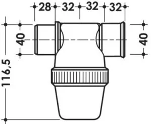 Siphon de parcours horizontal ø40