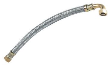 Flexible chauffage coudé 500mm ø19 à 2 écrous tournants 20/27