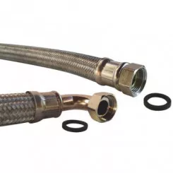 Flexible chauffage coudé 500mm ø19 à 2 écrous tournants 20/27