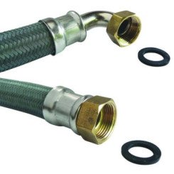 Flexible chauffage coudé 1000mm ø25 à 2 écrous tournants 26/34