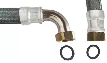 Flexible chauffage coudé 700mm ø32 à 2 écrous tournants 33/42
