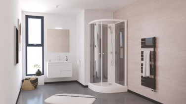 Cabine de douche quart de cercle 80cm TAYA