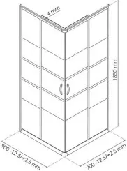 Paroi de douche accès d'angle AUMEA 90cm