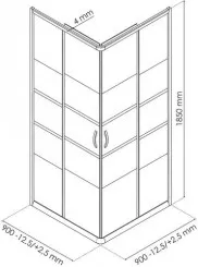 Paroi de douche accès d'angle AUMEA 90cm