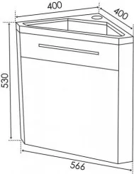 Meuble lave-mains d'angle anthracite cuzco