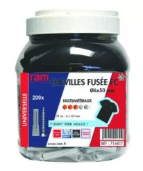Bidon de 200 chevilles + TSHIRT offert - RAM