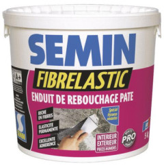 Enduit de rebouchage souple Fibrelastic 5 kg - SEMIN