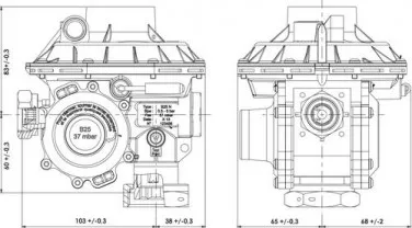 Régulateur gaz propane b25n - 37 mbars