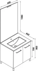 Meuble NEW YORK sur pieds 60cm blanc