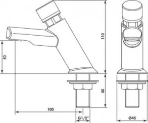 Robinet de lavabo temporisé chromé 