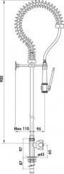 Robinet simple monotrou grande cuisine 900mm