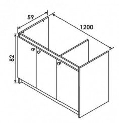 Meuble sous évier hydrofuge 120cm