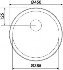 Évier à encastrer inox satiné rond 45 cm