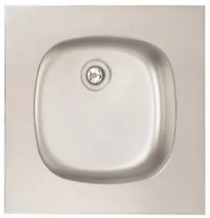 Évier à encastrer inox lisse carré 47,5 x 47,5 cm
