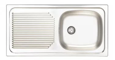 Évier à encastrer inox lisse 86 cm 1 cuve