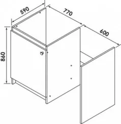 Meuble sous évier avec niche lave-vaisselle 140cm