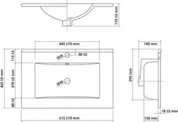 Plan vasque simple céramique 60cm