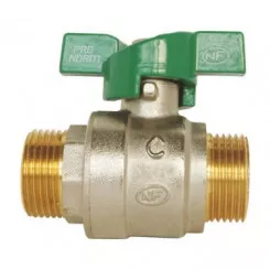 Vanne à sphère NF double mâle 20/27 à manette papillon