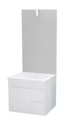 Meuble à suspendre 60cm lumpur miroir affleurant