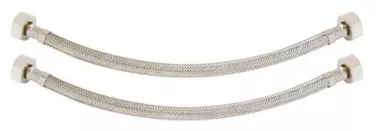 Lot de 2 flexibles sanitaire 2 écrous tournants femelle 15/21 - Longueur 300mm DN8