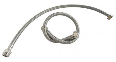 Lot de 2 flexibles écrou tournant femelle 12/17 - raccord mâle 12/17 - Longueur 300 mm - DN8