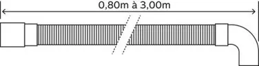 Flexible de vidange extensible embouts droit et coudé