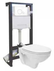 Pack WC suspendu universel complet avec cuvette et plaque de commande