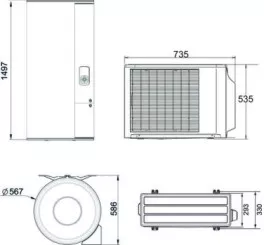 Chauffe eau thermodynamique Calypso Split INVERTER R32 200 litres - ATLANTIC