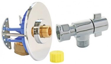 Kit FIXOPLAC WC avec robinet / Raccords coudés - PER à compression ø12 M12/17