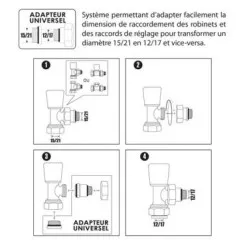 Adaptateur universel de robinet de chauffage