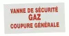 Étiquette de signalisation rigide vanne gaz - coupure générale 150x75