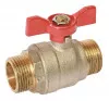 Vanne à sphère double mâle 15/21 V490 à manette papillon
