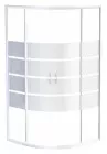 Paroi de douche quart de cercle 90cm profilés blancs ERIS 2