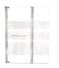 Pare-baignoire 2 volets 140x120cm 3 bandes blanches
