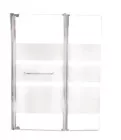 Pare-baignoire 2 volets 140x120cm 3 bandes blanches