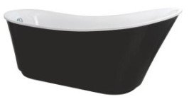 Baignoire îlot acrylique blanc avec extérieur noir