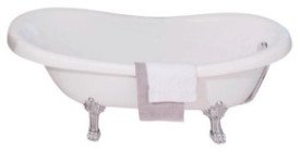 Baignoire îlot acrylique blanc pattes de lion