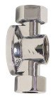 Applique MAL double avec écrou pour collet battu chromée ø14-15/21