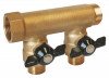 Collecteur de distribution laiton à portée plate MF26/34 avec mini-vannes 2 départs - FIXOCONNECT