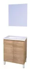 Meuble ODESSA sur pieds 2 portes 60cm bois miroir suspendu