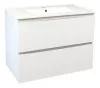 Meuble OSLO à suspendre 2 tiroirs 80cm blanc brillant